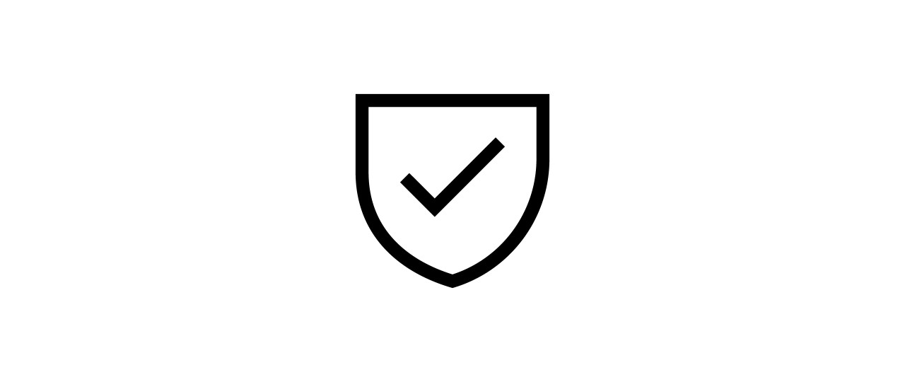 "tick in shield" icon