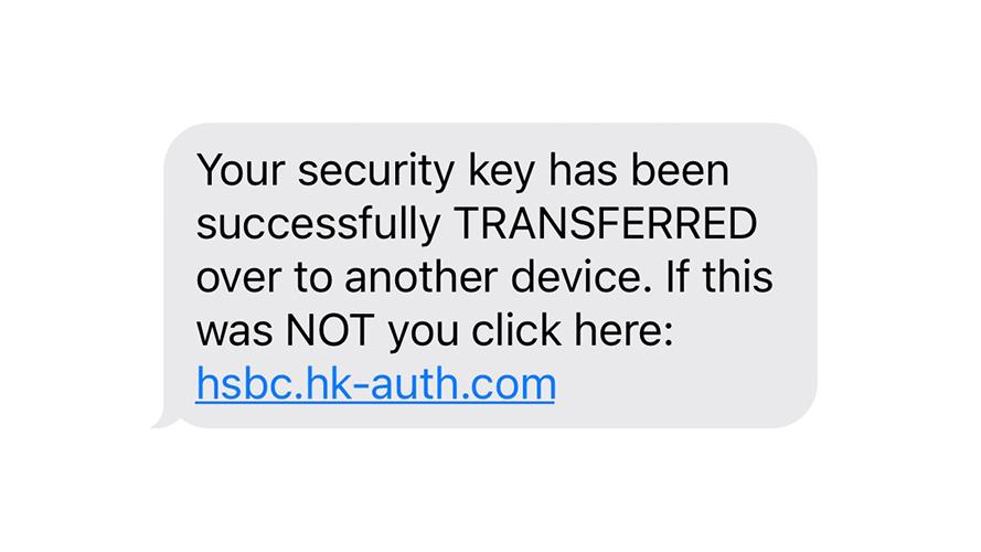 Screenshot for phishing sms example 6.