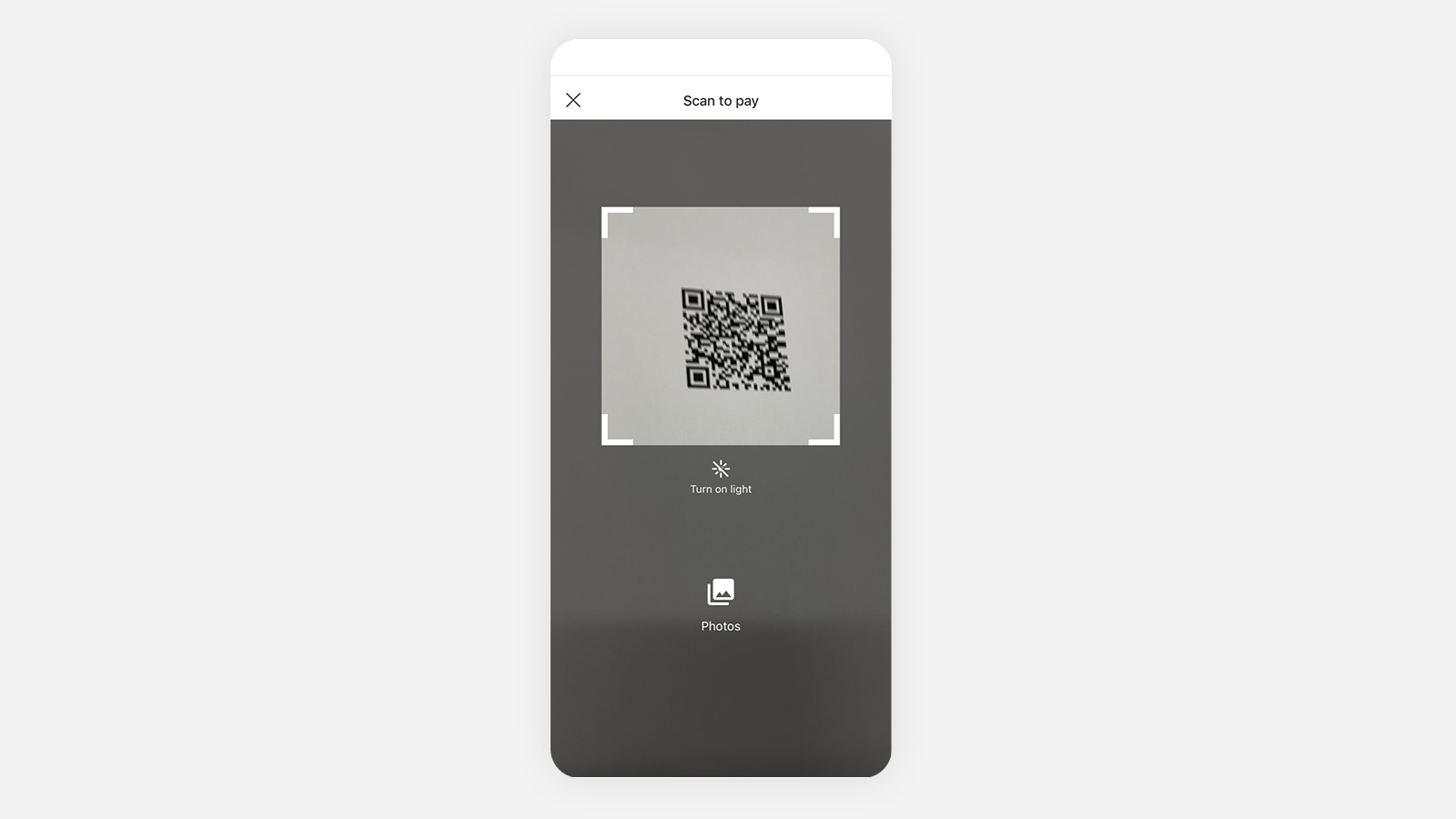 Pay with QR code step 2