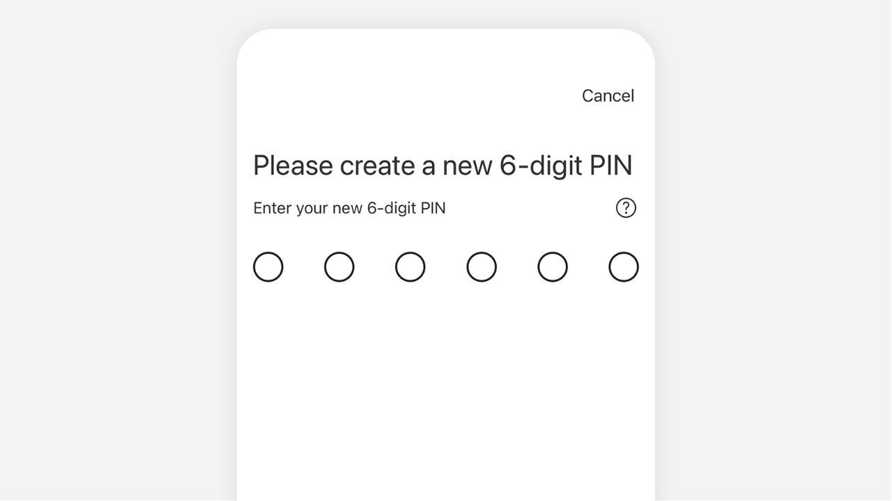 create 6-digit mobile banking pin