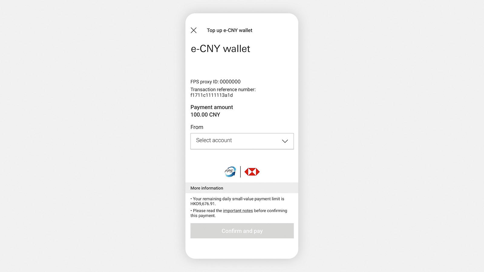 Make FPS in-app payment with HSBC step 3