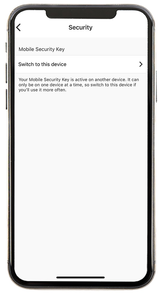 switch your Mobile Security Key to a new phone with old device step1