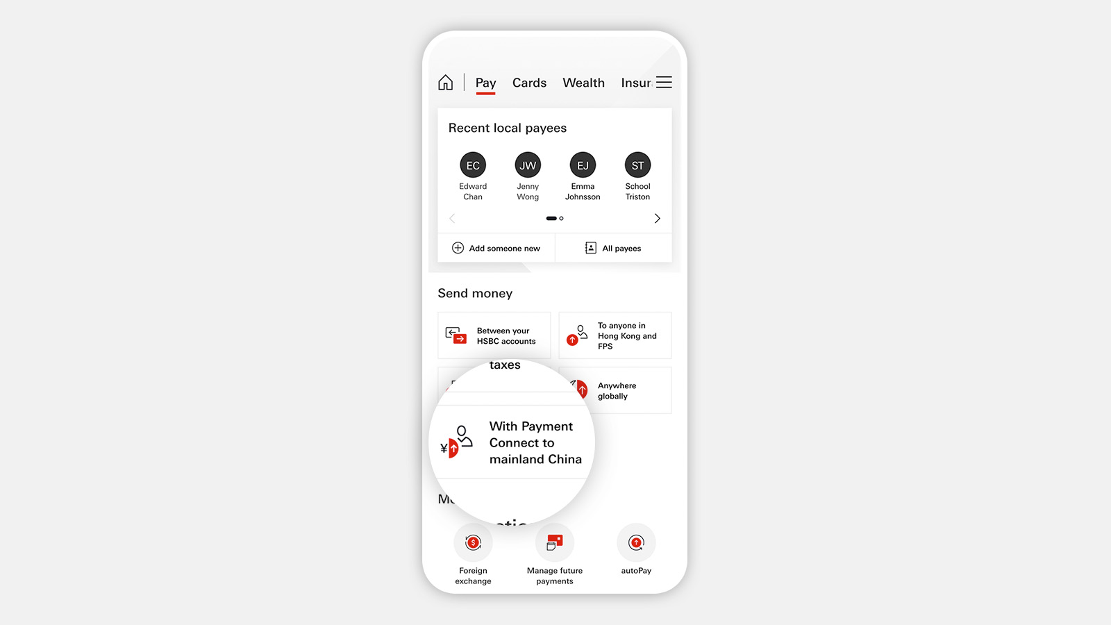 Using HSBC HK Mobile Banking app Send money with FPS step 1