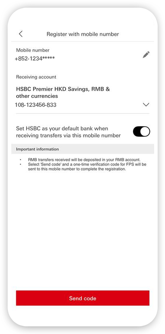 Using HSBC HK Mobile Banking app step 4
