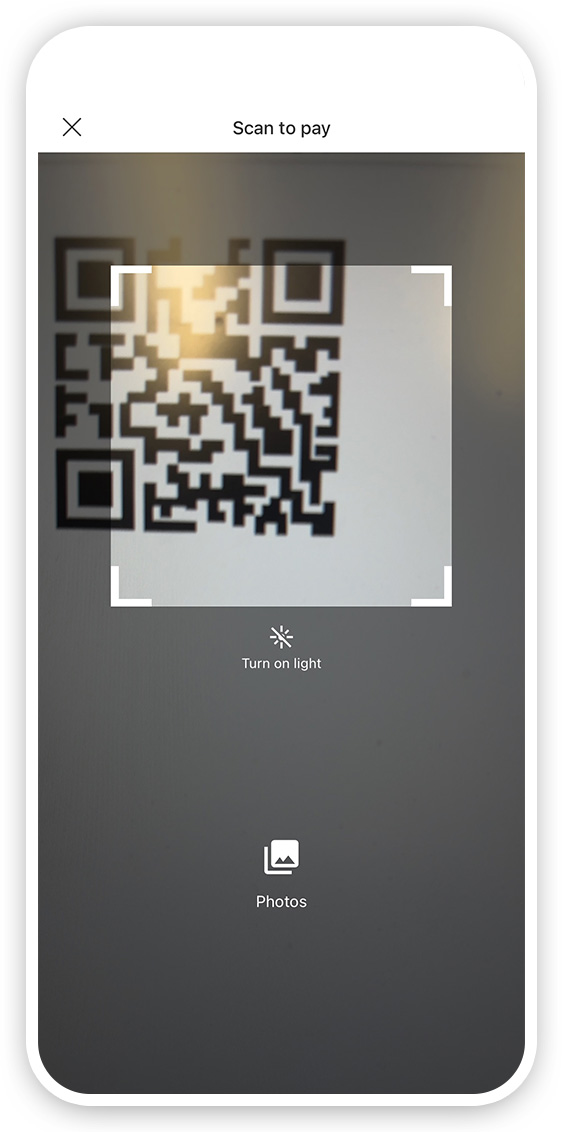 Pay with QR code step 2